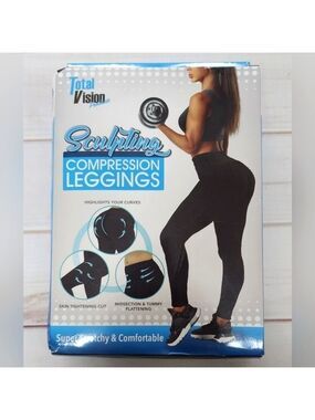 Total Vision Sculpting Compression Leggings in Black Small - New In Box